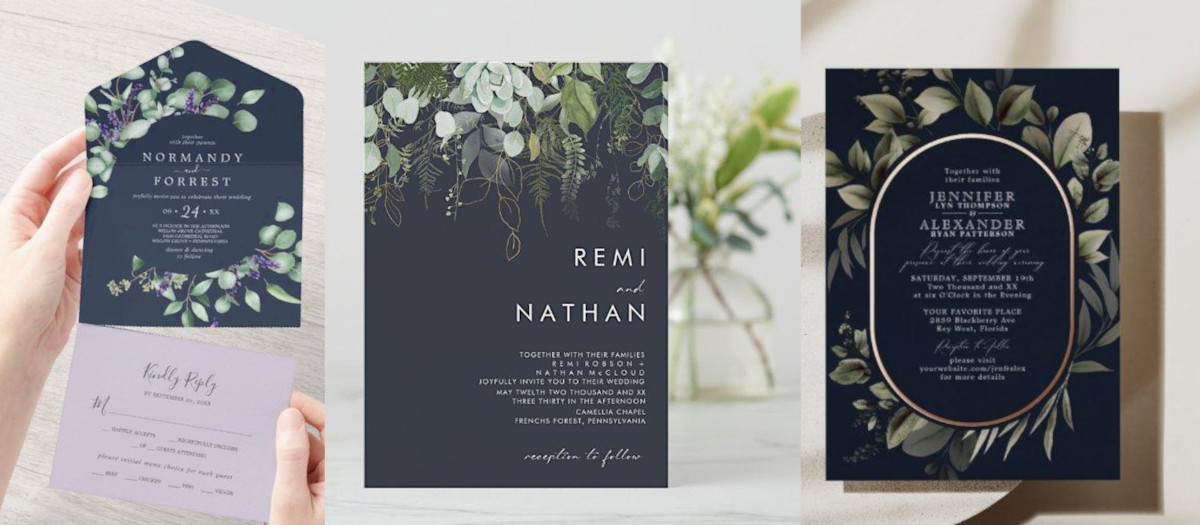 Similar eucalyptus wedding invitations